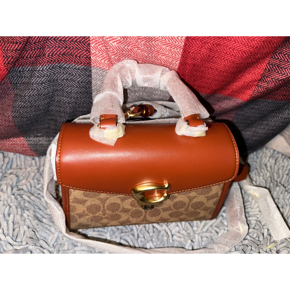 Coach Sammy Top Handle 21 In Signature Canvas in Brown - Picture 2 of 10